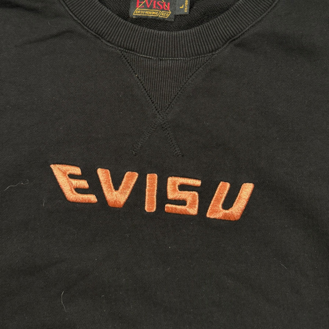 Evisu sweater orange/black - Large