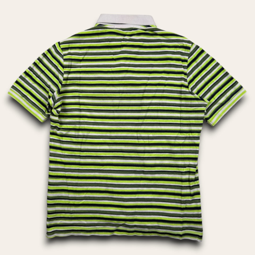 Stone island green striped polo - Large