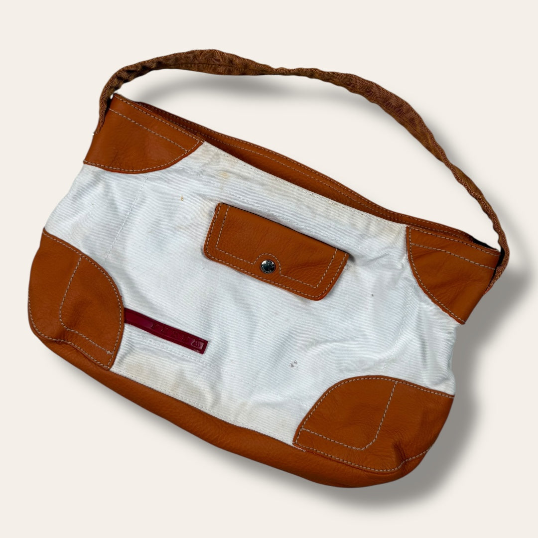 Prada hand bag white/orange
