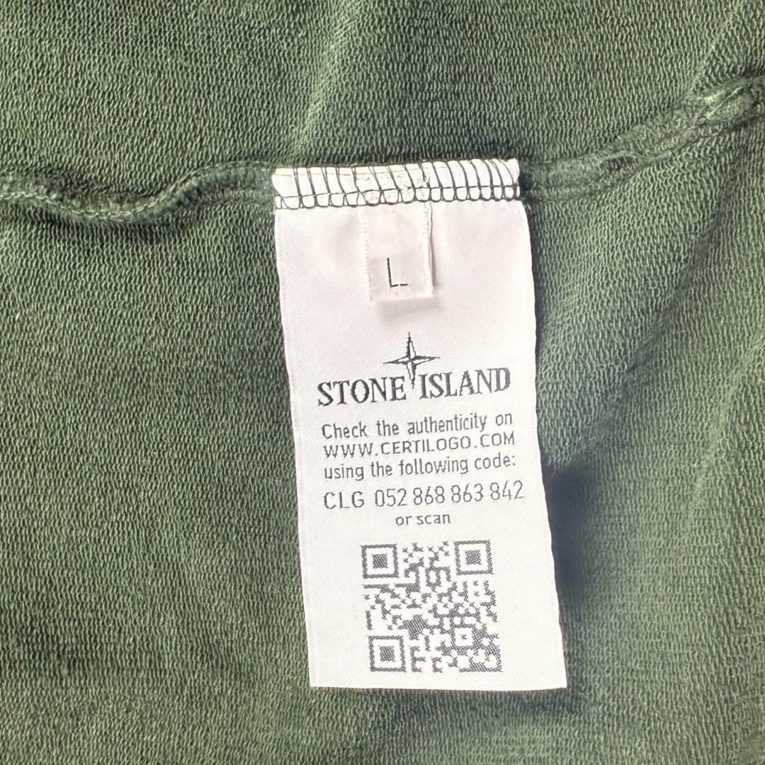 Stone Island zip-up hoodie dark green - Large