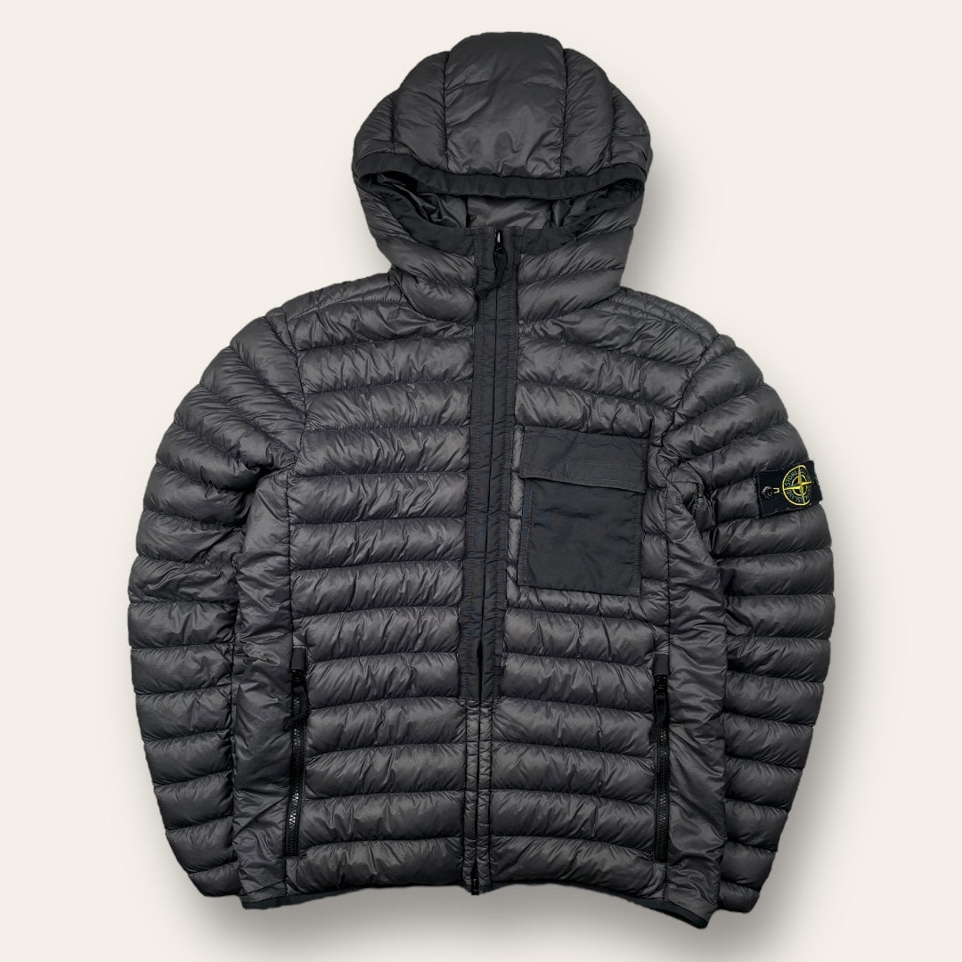 Stone island garment dyed micro yarn down jacket black grey Medium Levvs Locker