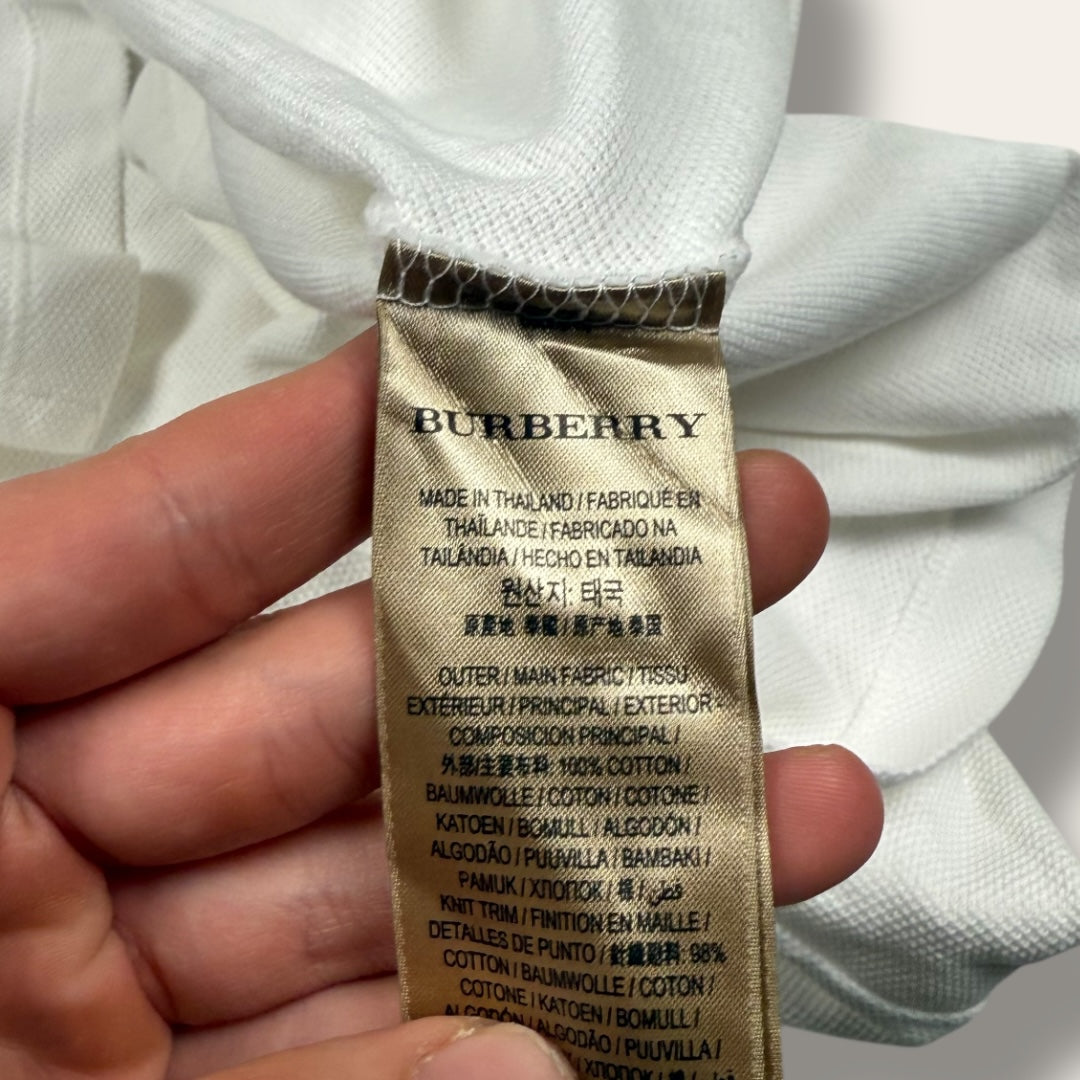 Burberry polo shirt white - Medium