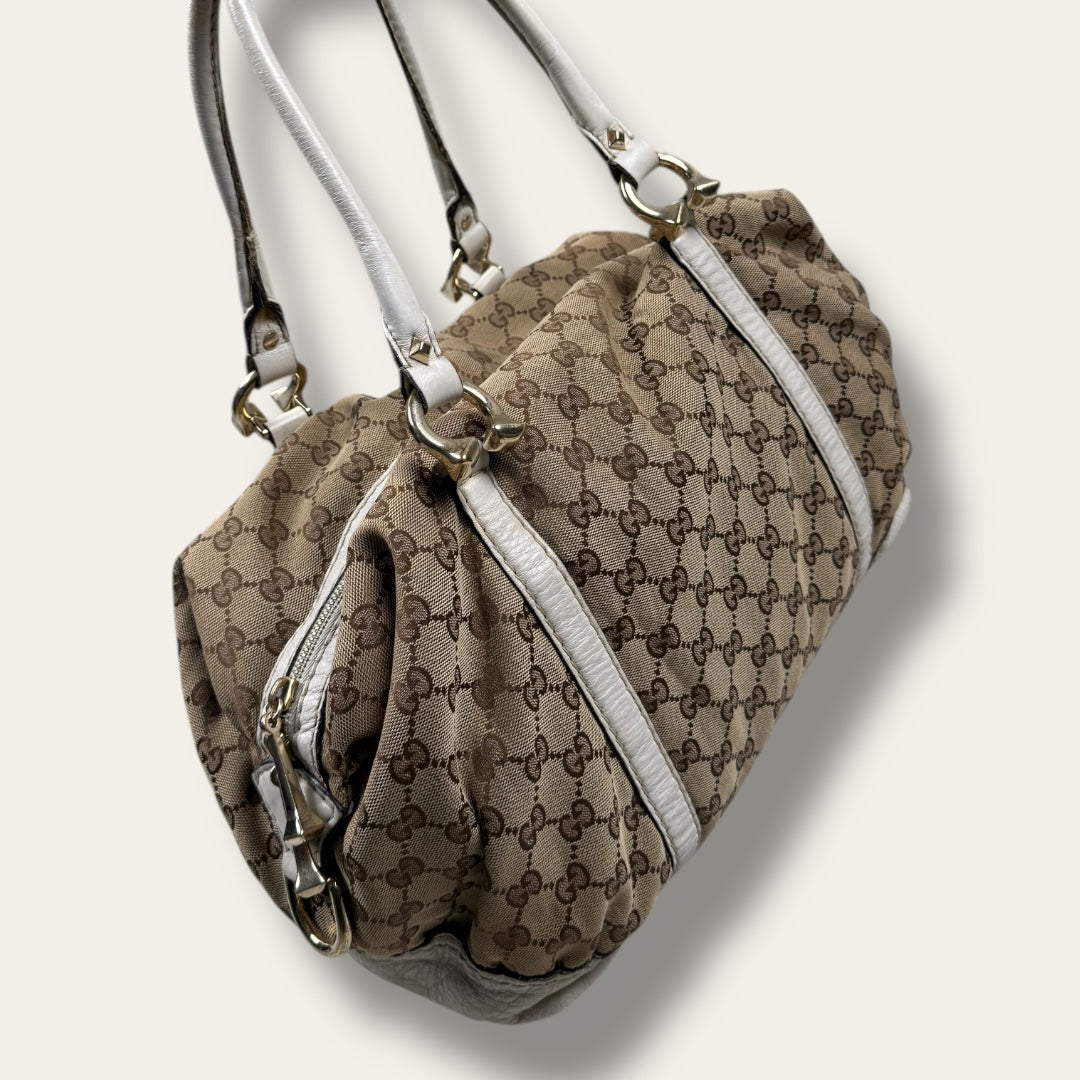 Gucci canvas handbag beige