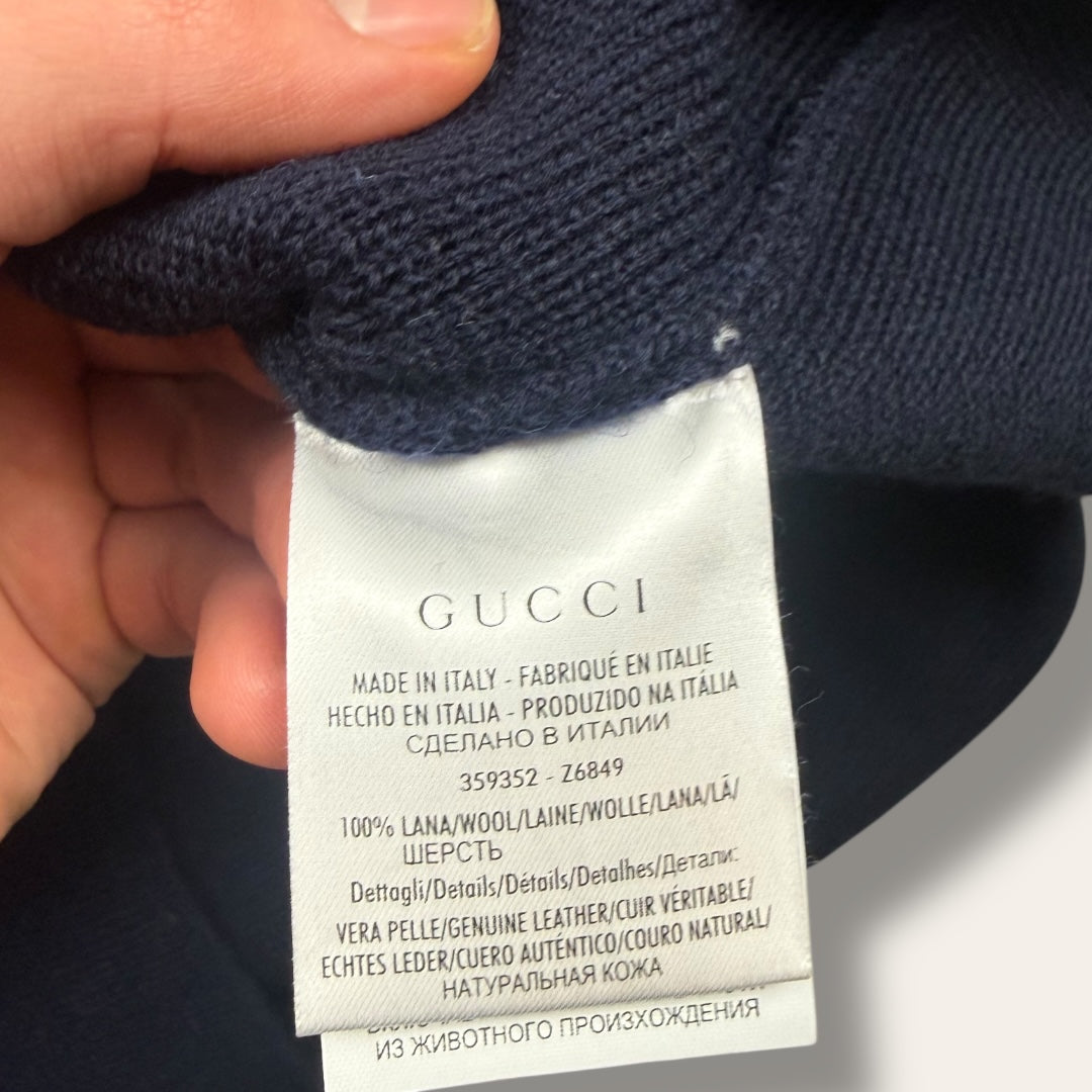 Gucci woven pocket sweater navy - Large