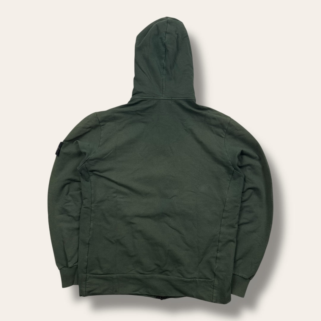 Stone Island zip-up hoodie dark green - Large