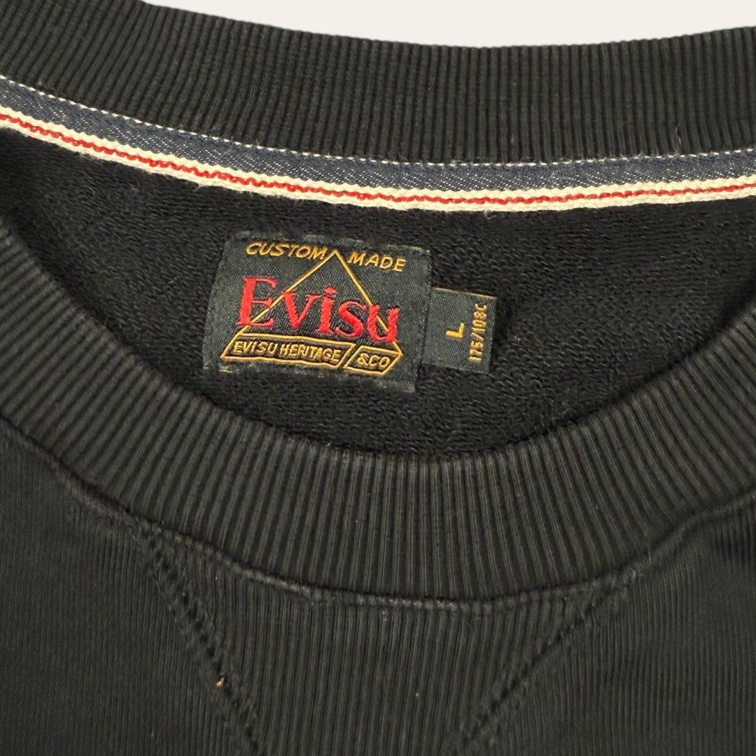Evisu sweater orange/black - Large