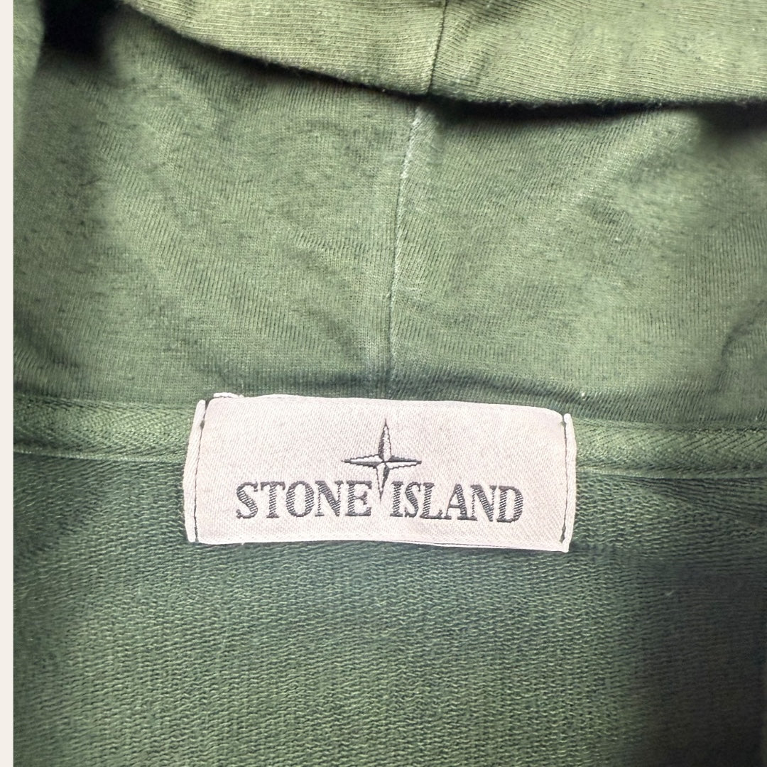 Stone Island zip-up hoodie dark green - Large