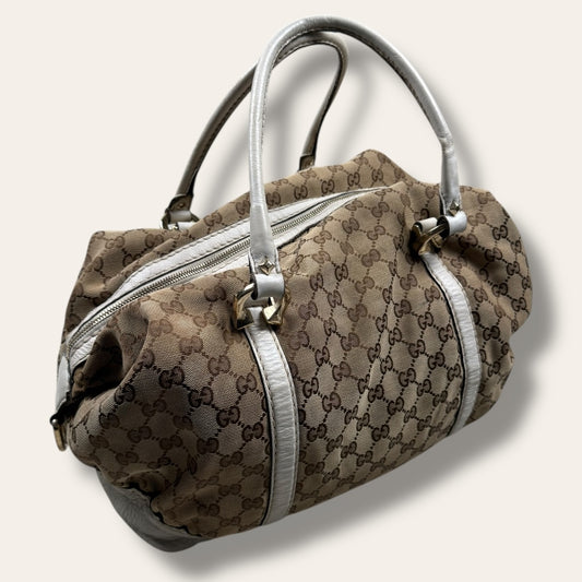 Gucci canvas handbag beige