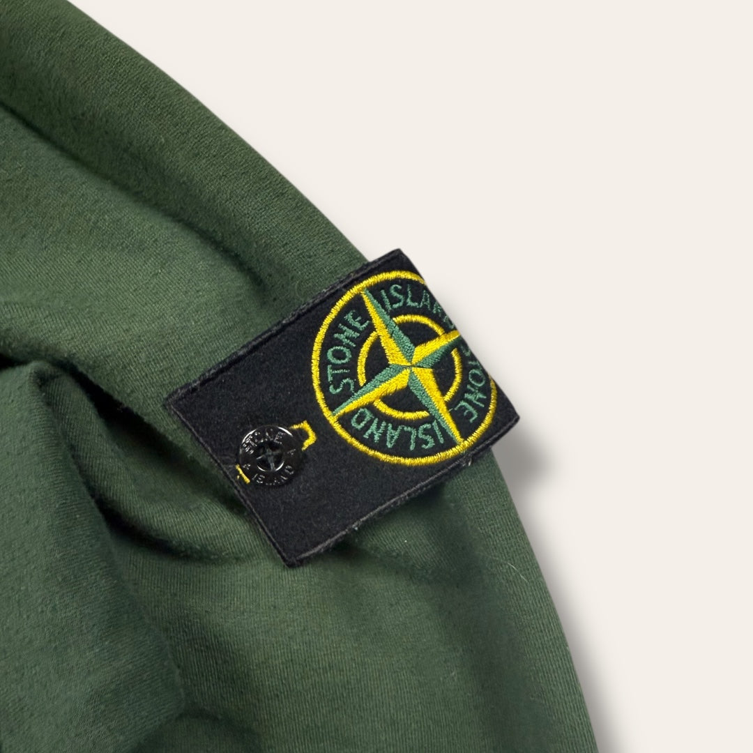 Stone Island zip-up hoodie dark green - Large