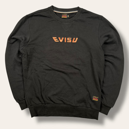 Evisu sweater orange/black - Large