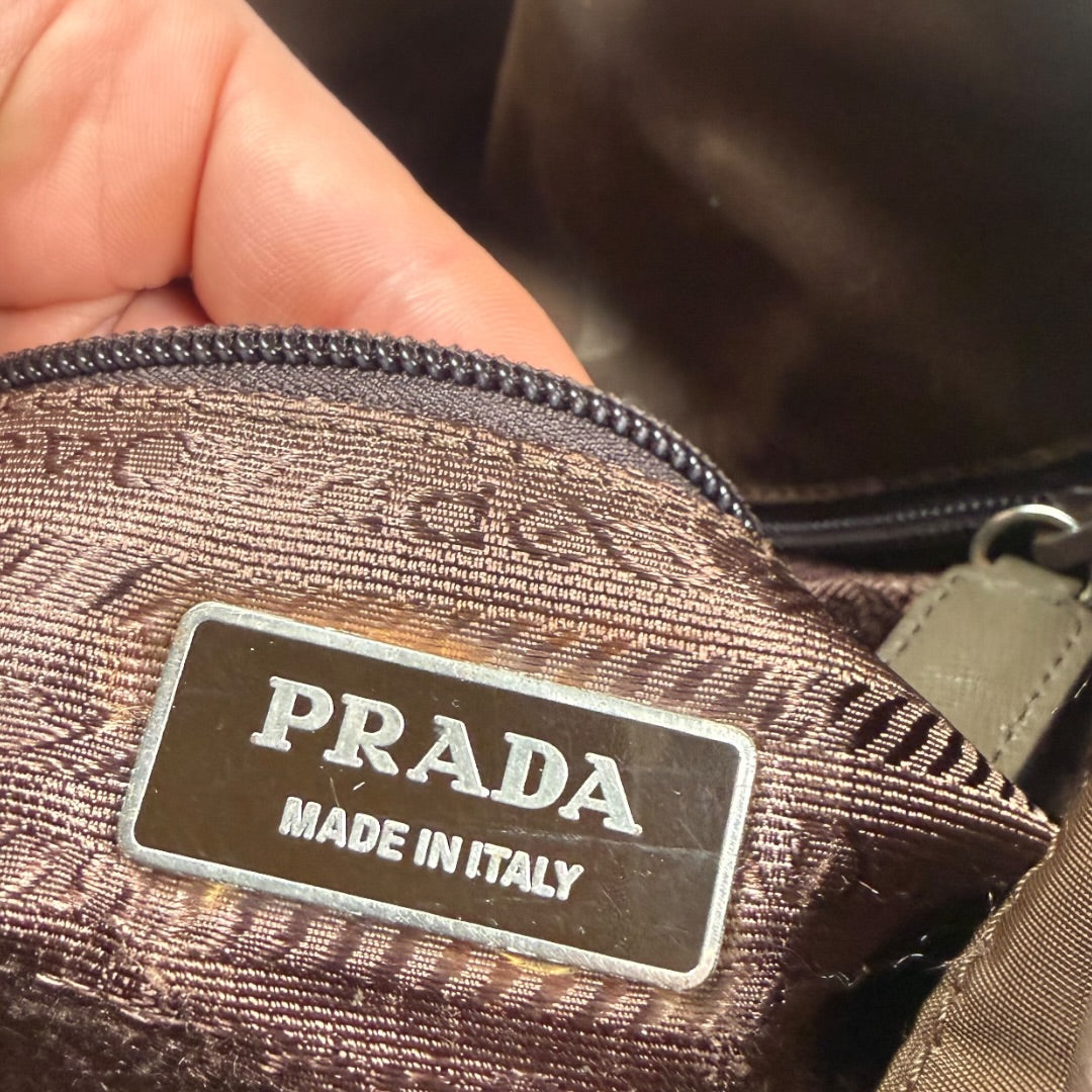 Prada Tessuto Nylon Crossbody / Messenger Bag brown