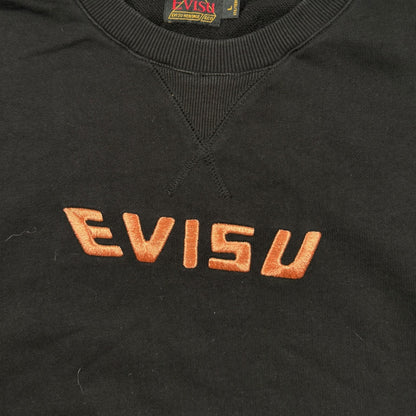 Evisu sweater orange/black - Large