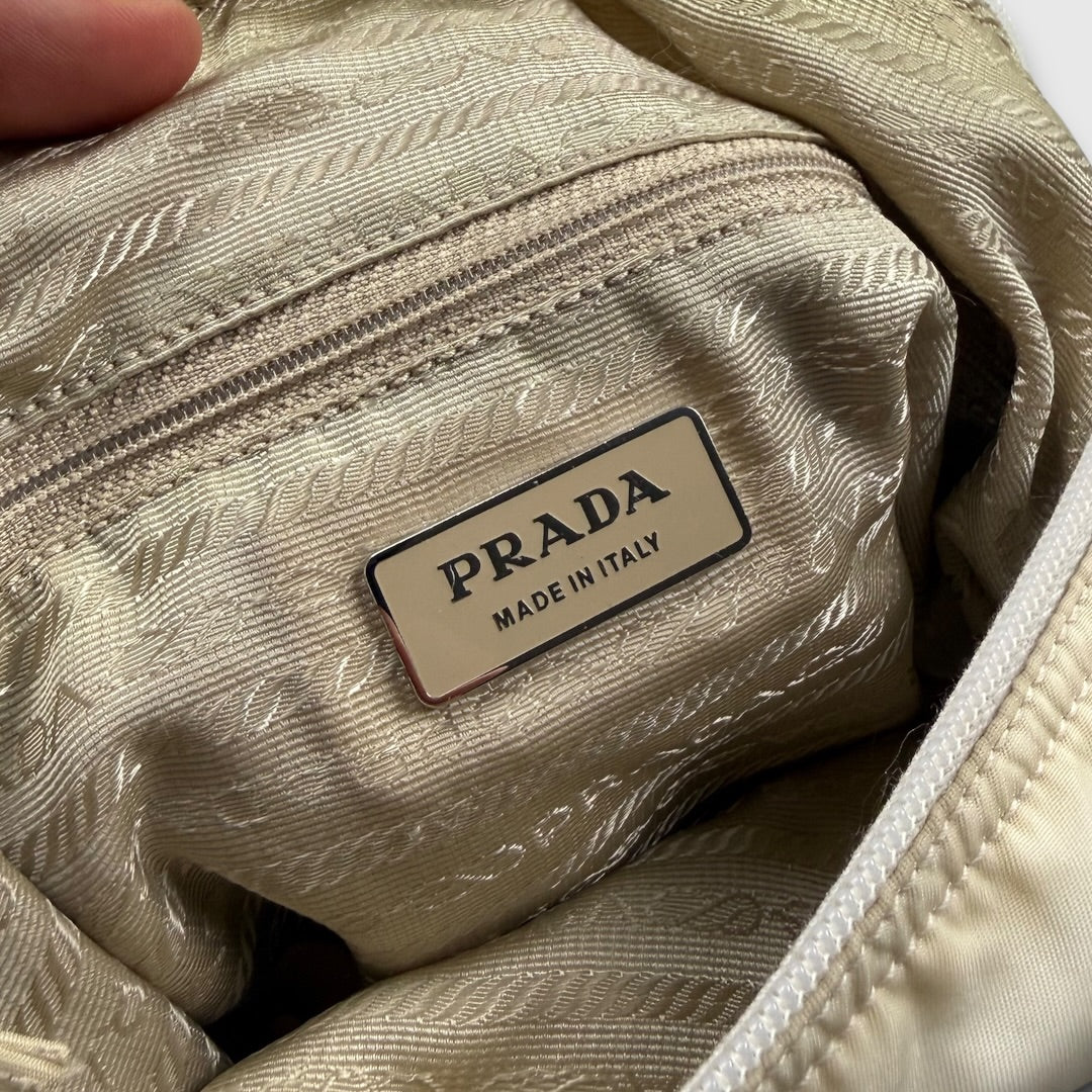 Prada nylon tessuto handbag white