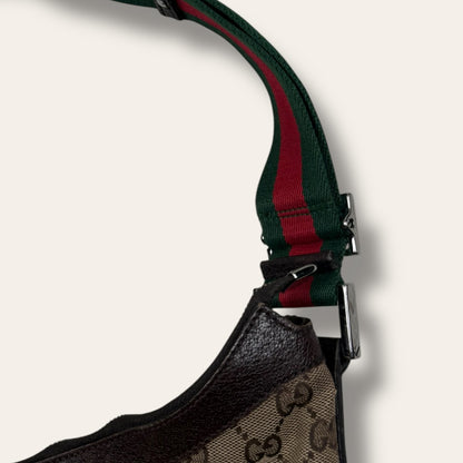 Gucci canvas hobo shoulder bag
