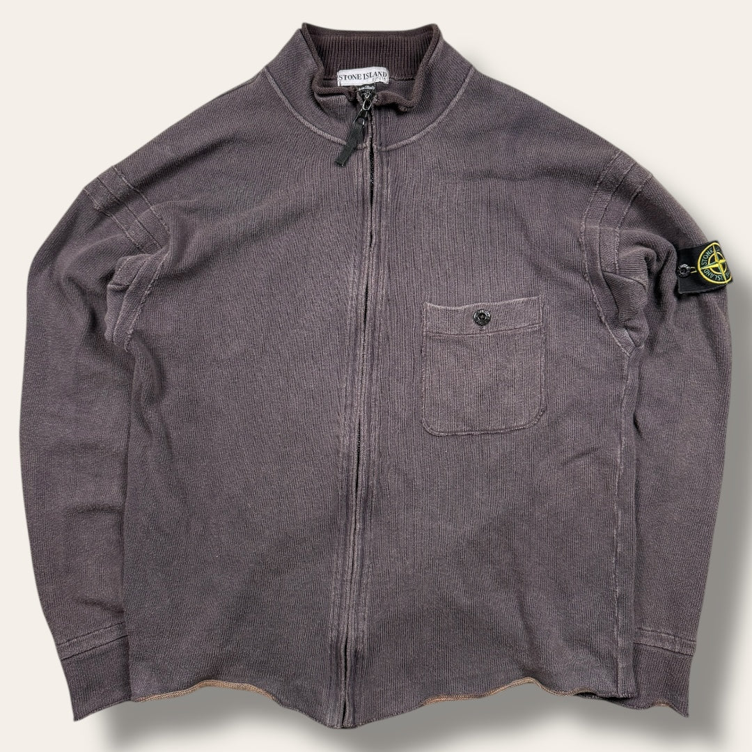 Stone Island zip-up vest brown - Large