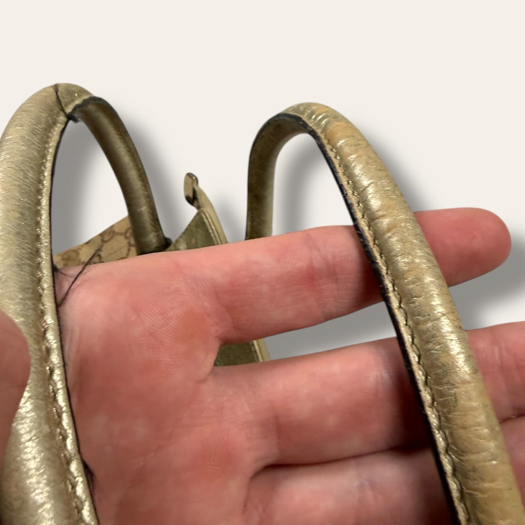 Gucci canvas handbag beige/gold