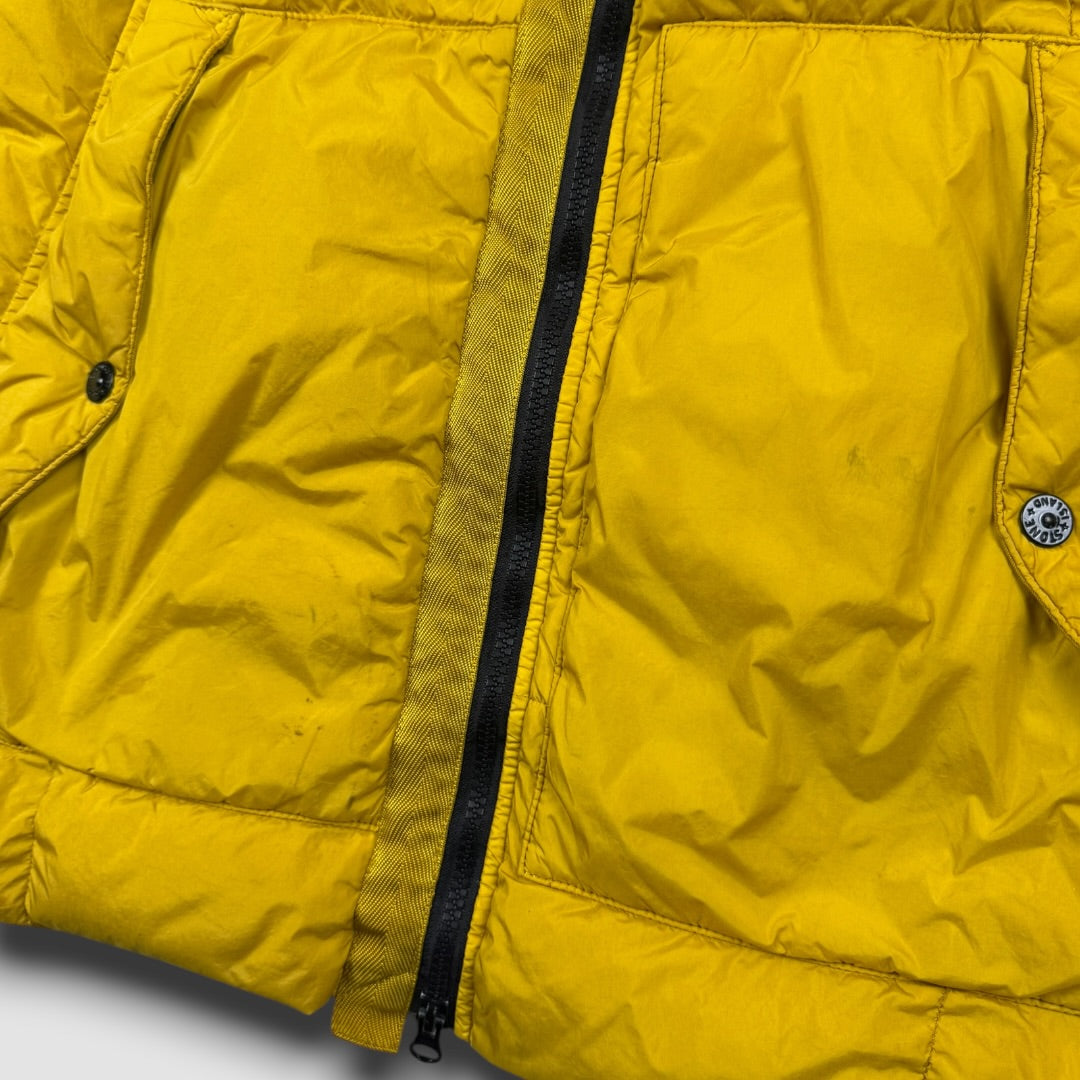 Stone Island garment Dyed Crinkle reps NY down Gilet yellow - extra large