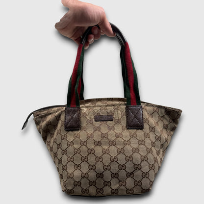 Gucci gg canvas web tote bag