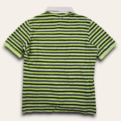 Stone island green striped polo - Large