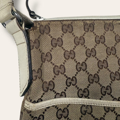Gucci canvas shoulder bag creme