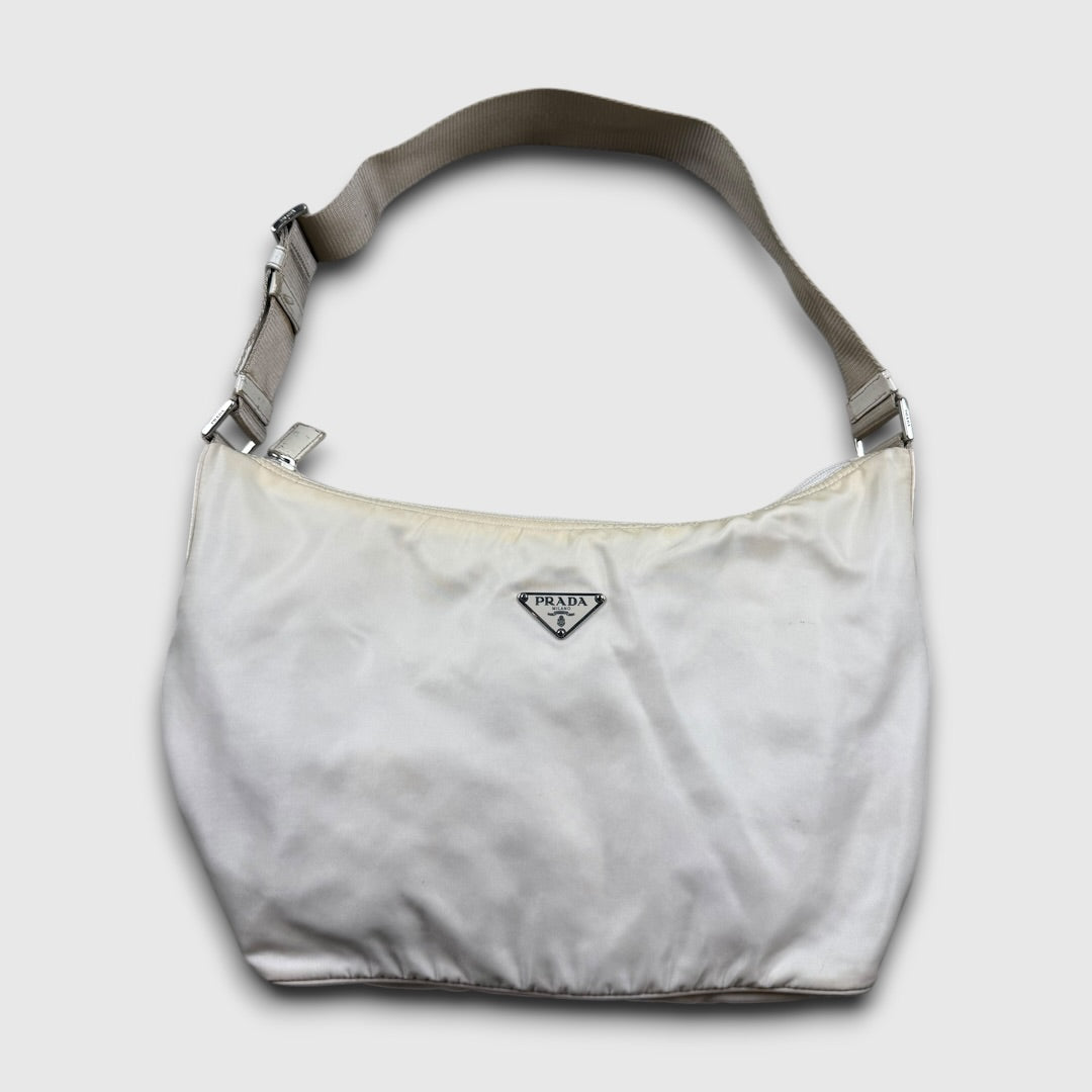 Prada nylon tessuto handbag white