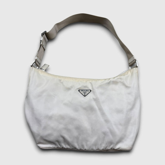 Prada nylon tessuto handbag white