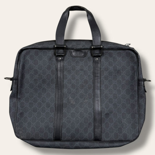 Gucci canvas black grey business bag