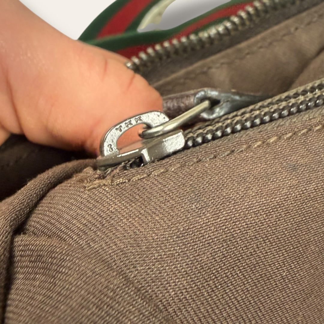 Gucci canvas hobo shoulder bag