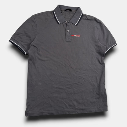 Prada red tab logo polo grey - Large