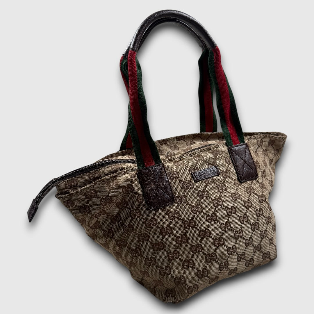 Gucci gg canvas web tote bag