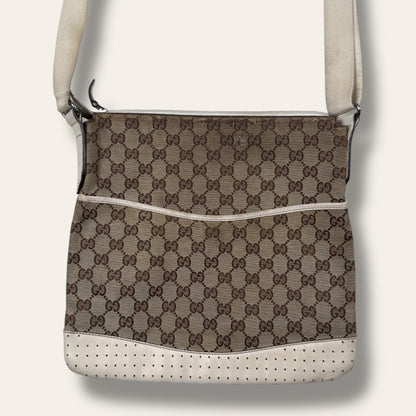 Gucci canvas shoulder bag creme