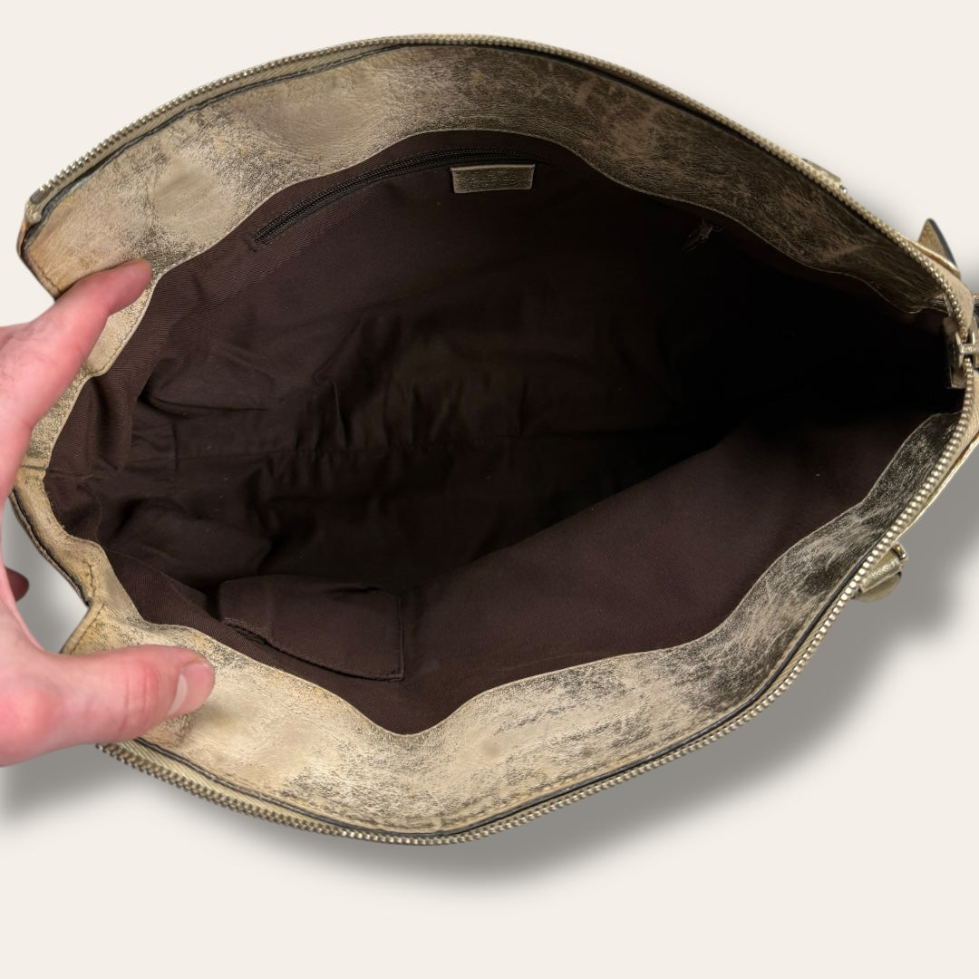 Gucci canvas handbag beige/gold