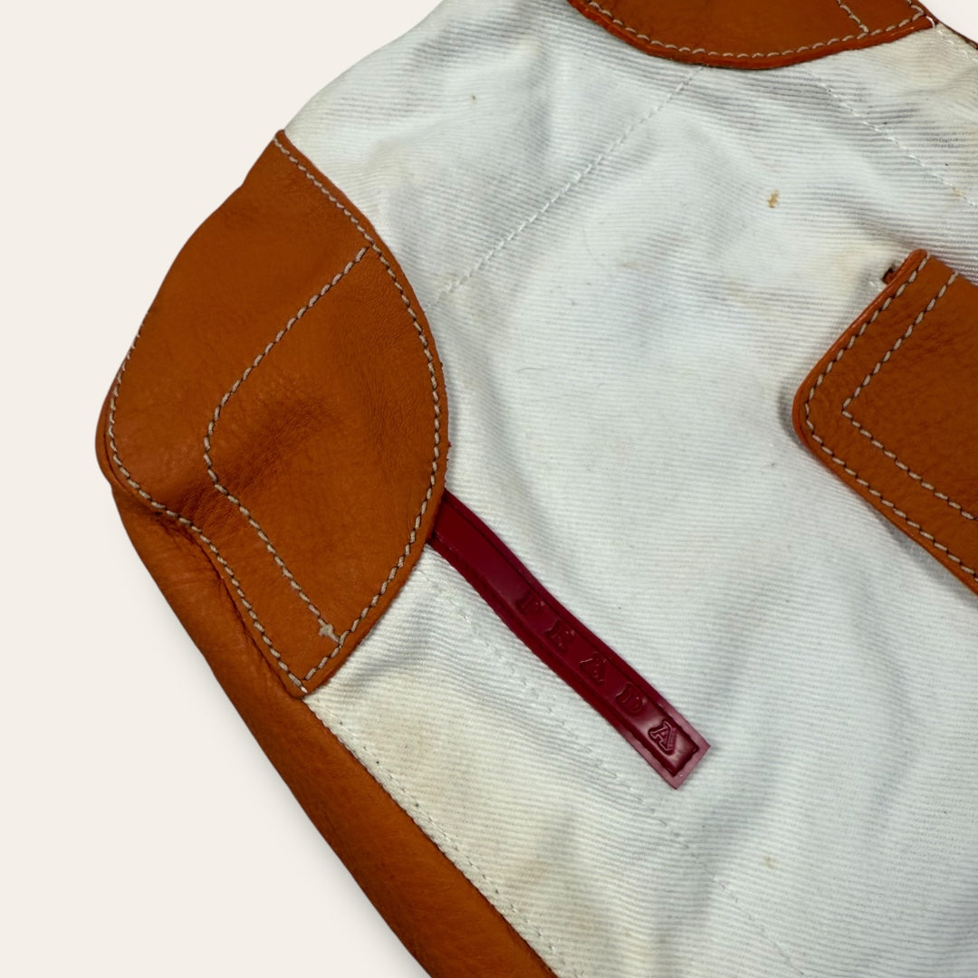 Prada hand bag white/orange