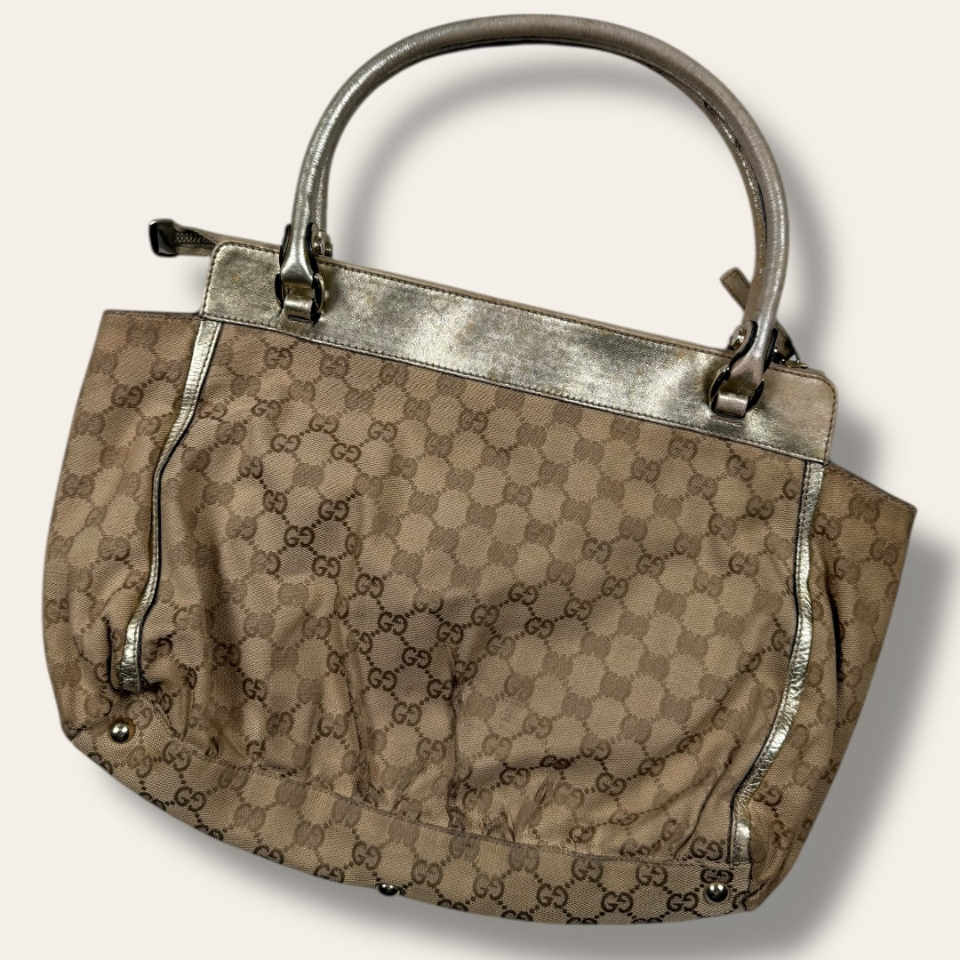 Gucci canvas handbag beige/gold