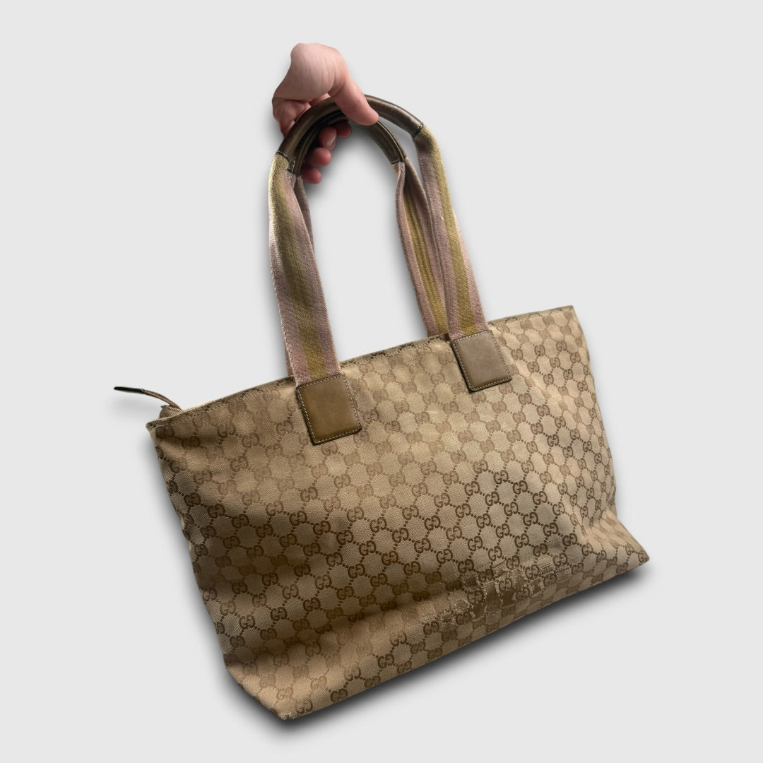 Gucci GG Canvas Web/Sherry Line Tote bag