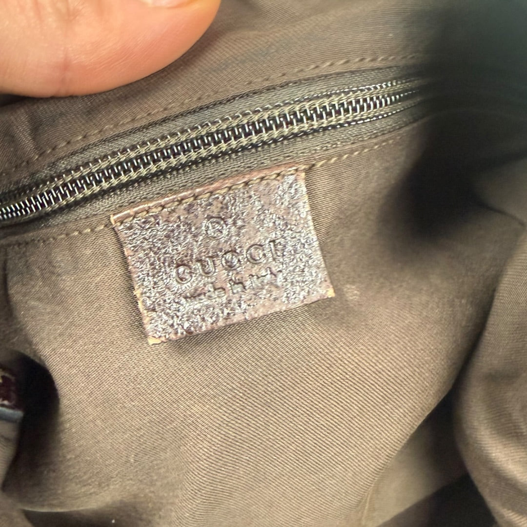 Gucci canvas hobo shoulder bag