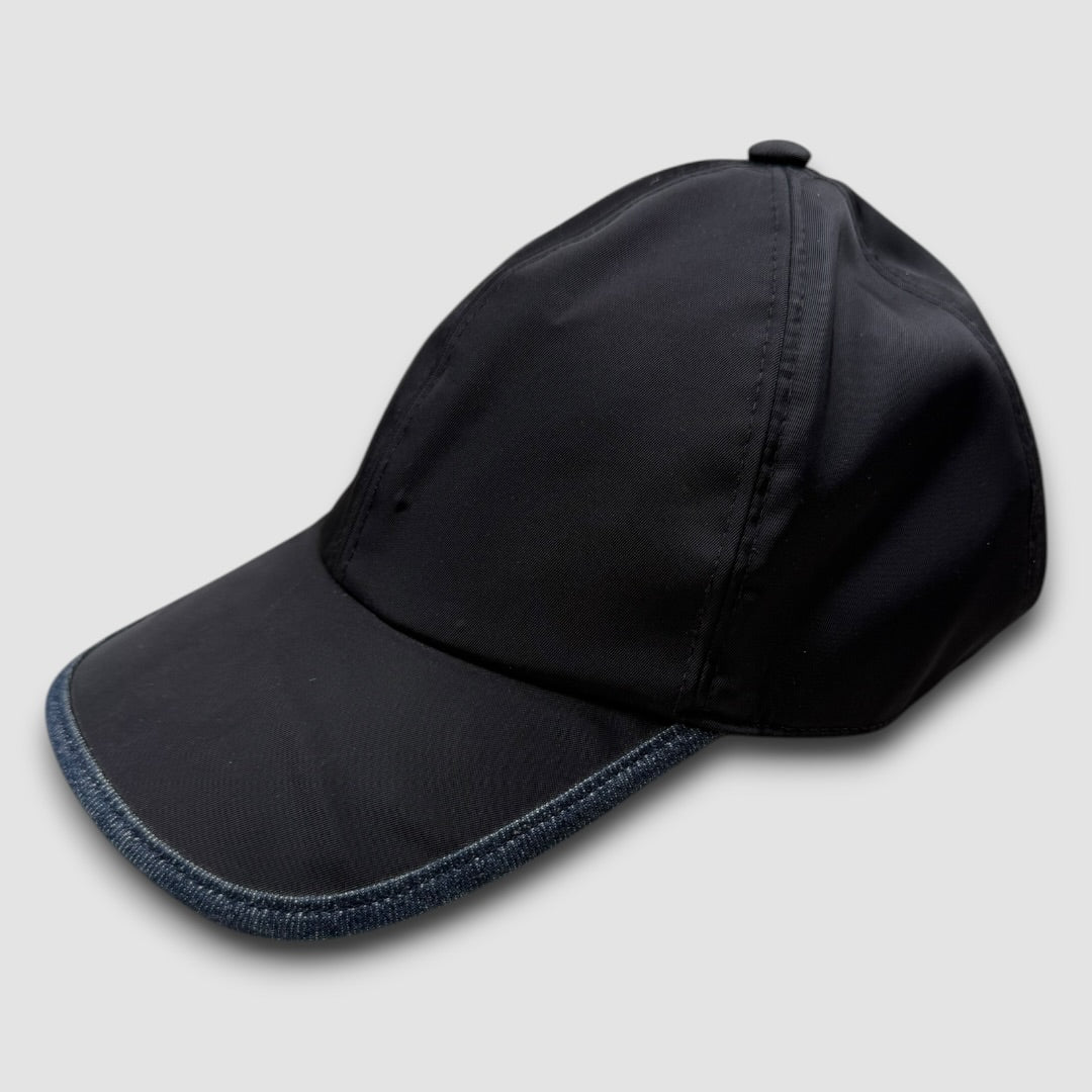 Prada nylon & denim cap black - Medium