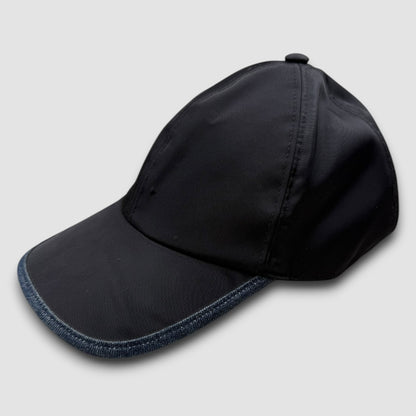 Prada nylon & denim cap black - Medium