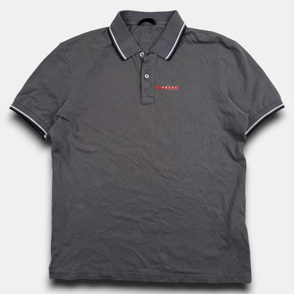 Prada red tab logo polo grey - Large