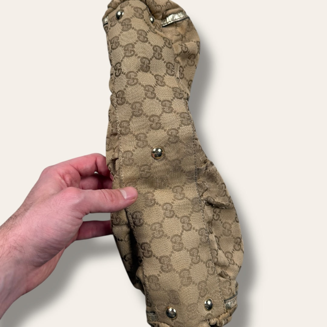 Gucci canvas handbag beige/gold