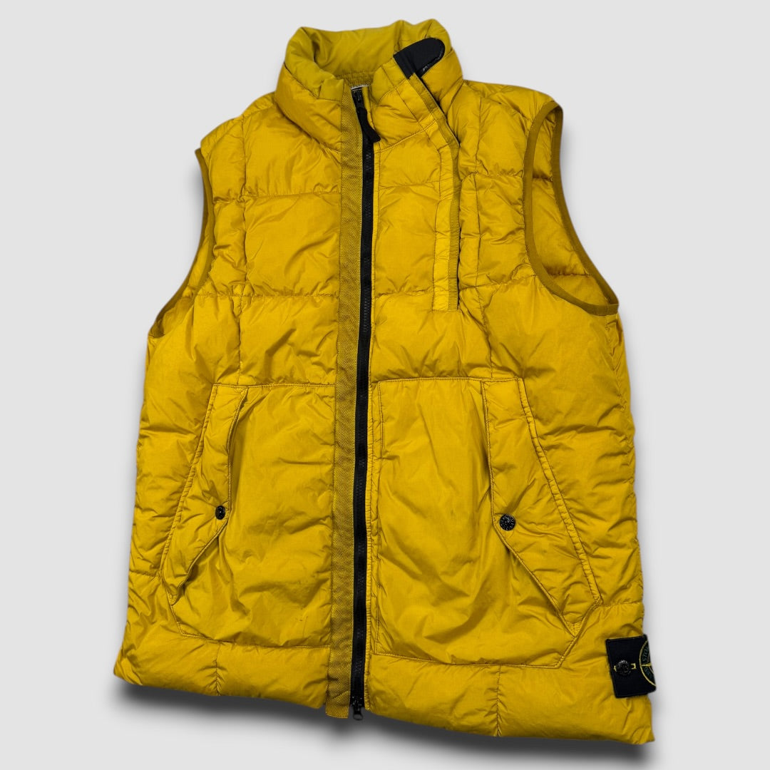 Stone Island garment Dyed Crinkle reps NY down Gilet yellow - extra large