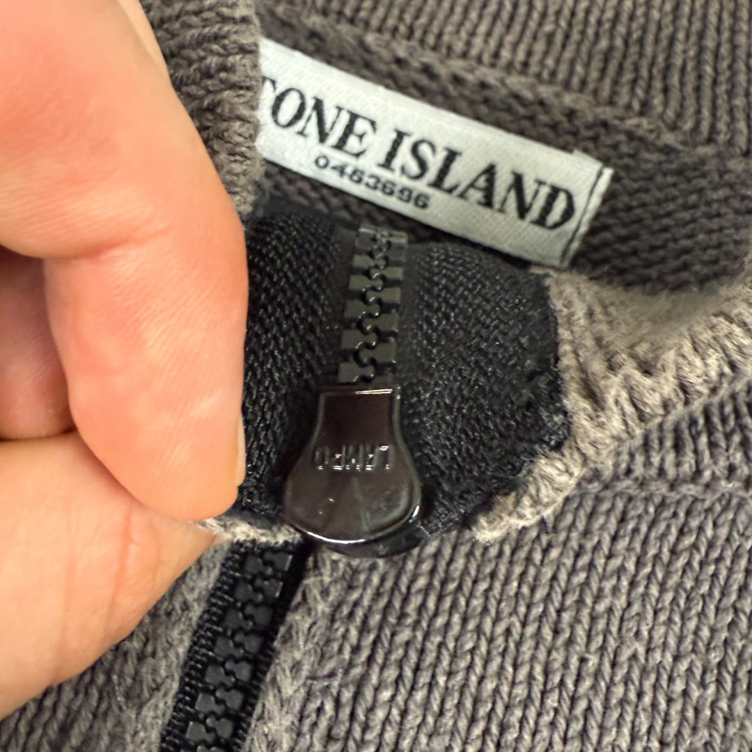 Stone Island 1/4 zip grey/black - Large