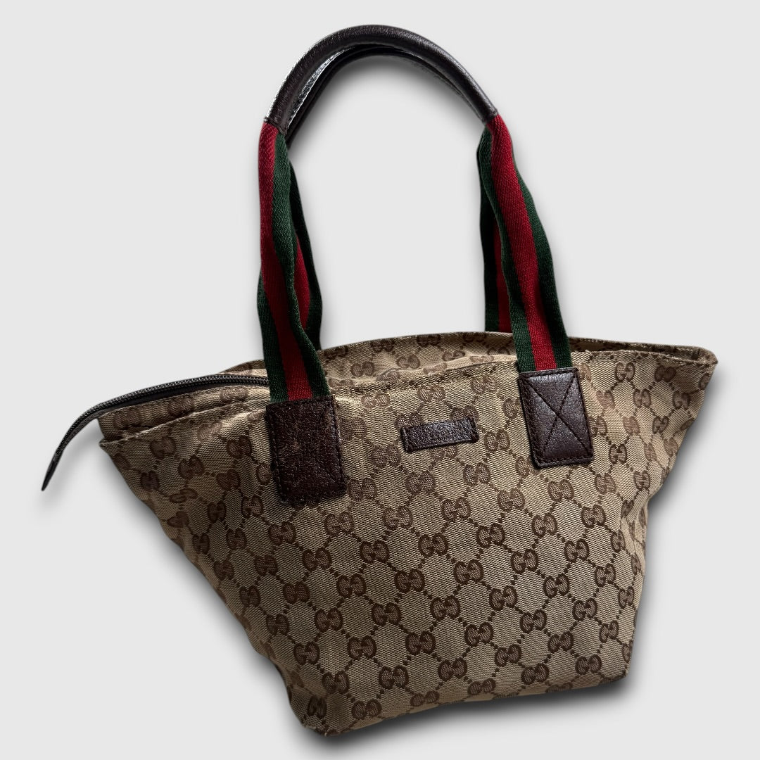Gucci gg canvas web tote bag