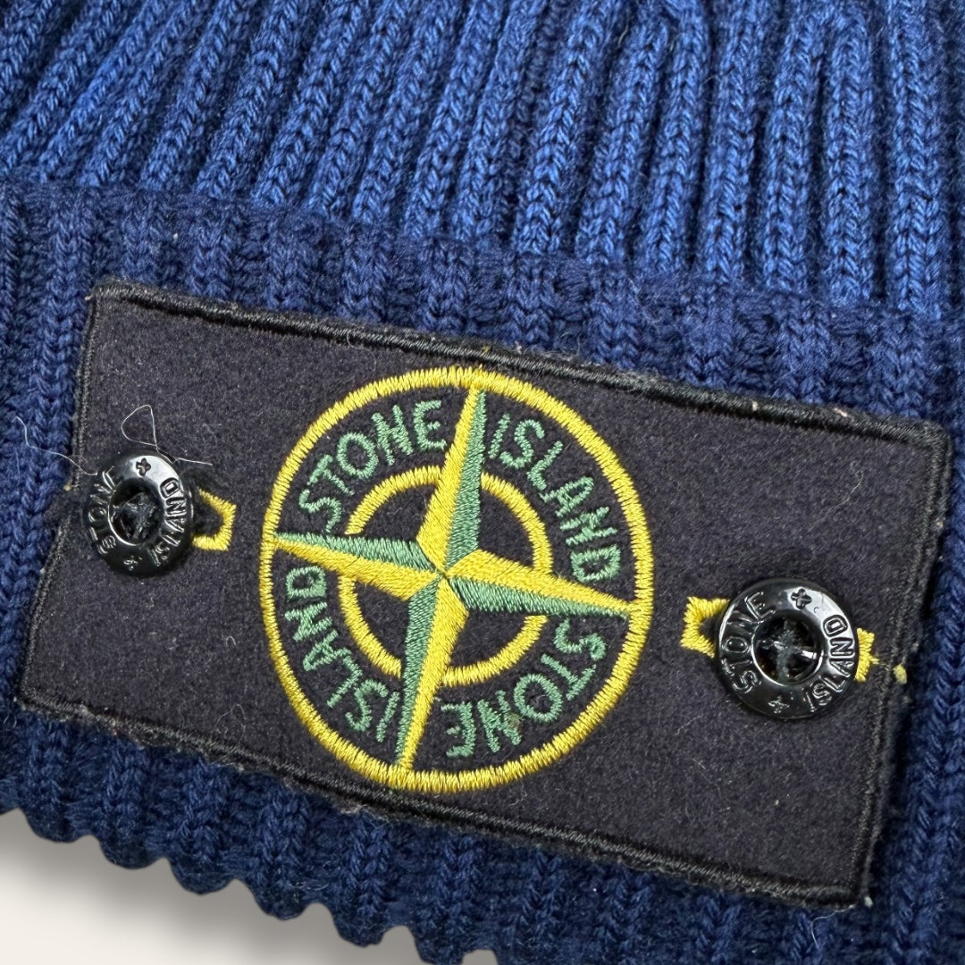 Stone Island badge beanie navy