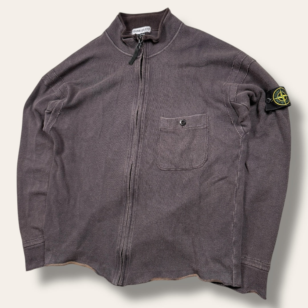 Stone Island zip-up vest brown - Large