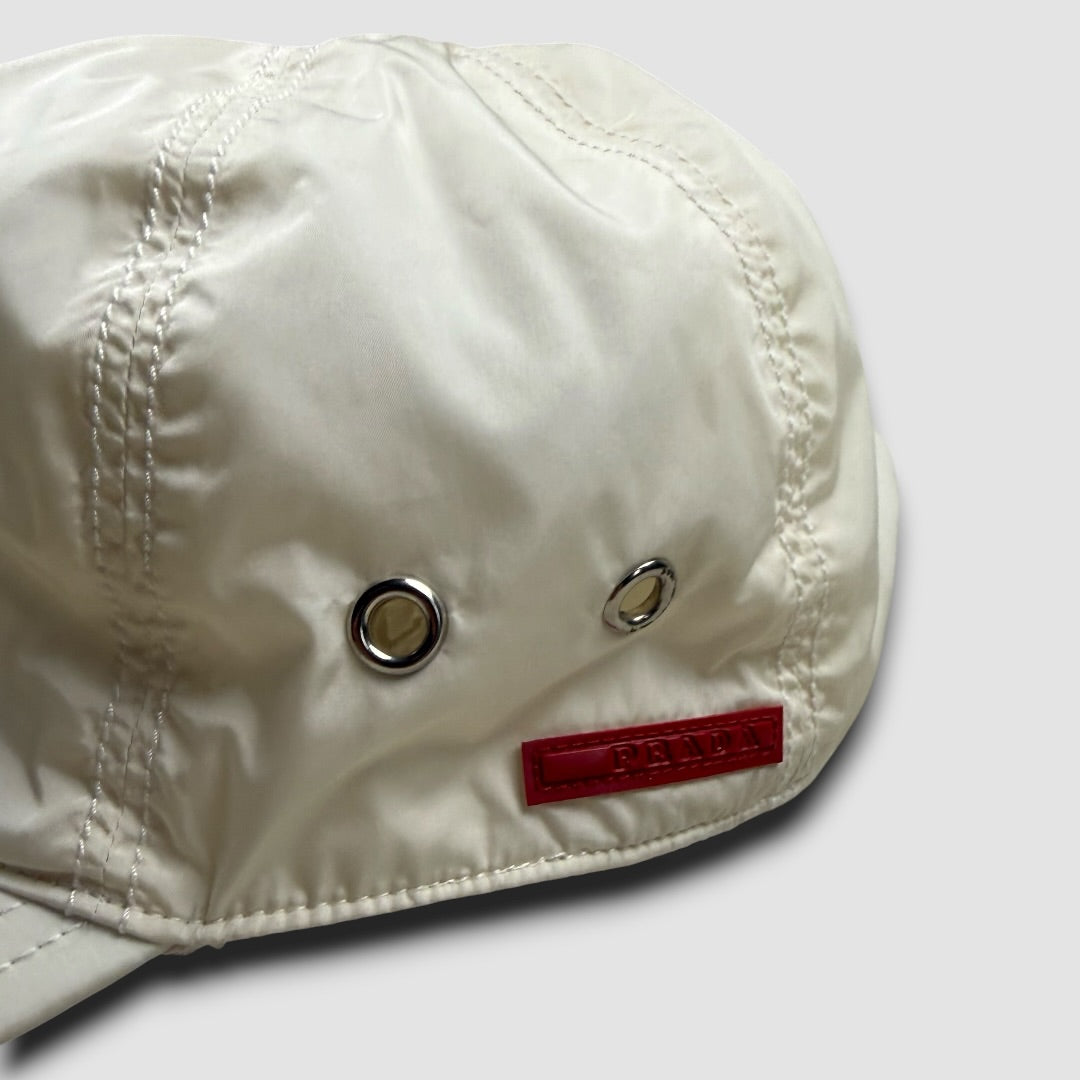 Prada sport short label cap white - medium/large
