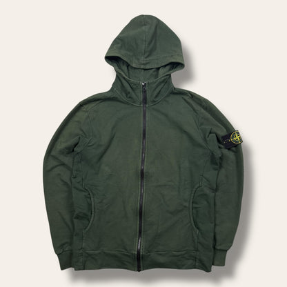 Stone Island zip-up hoodie dark green - Large