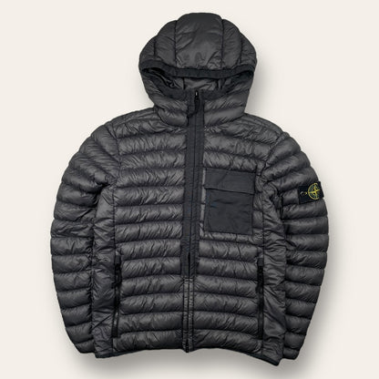 Stone island garment dyed micro yarn down jacket black/grey - Medium