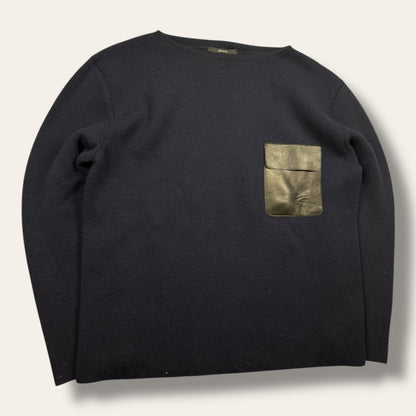 Gucci woven pocket sweater navy - Large