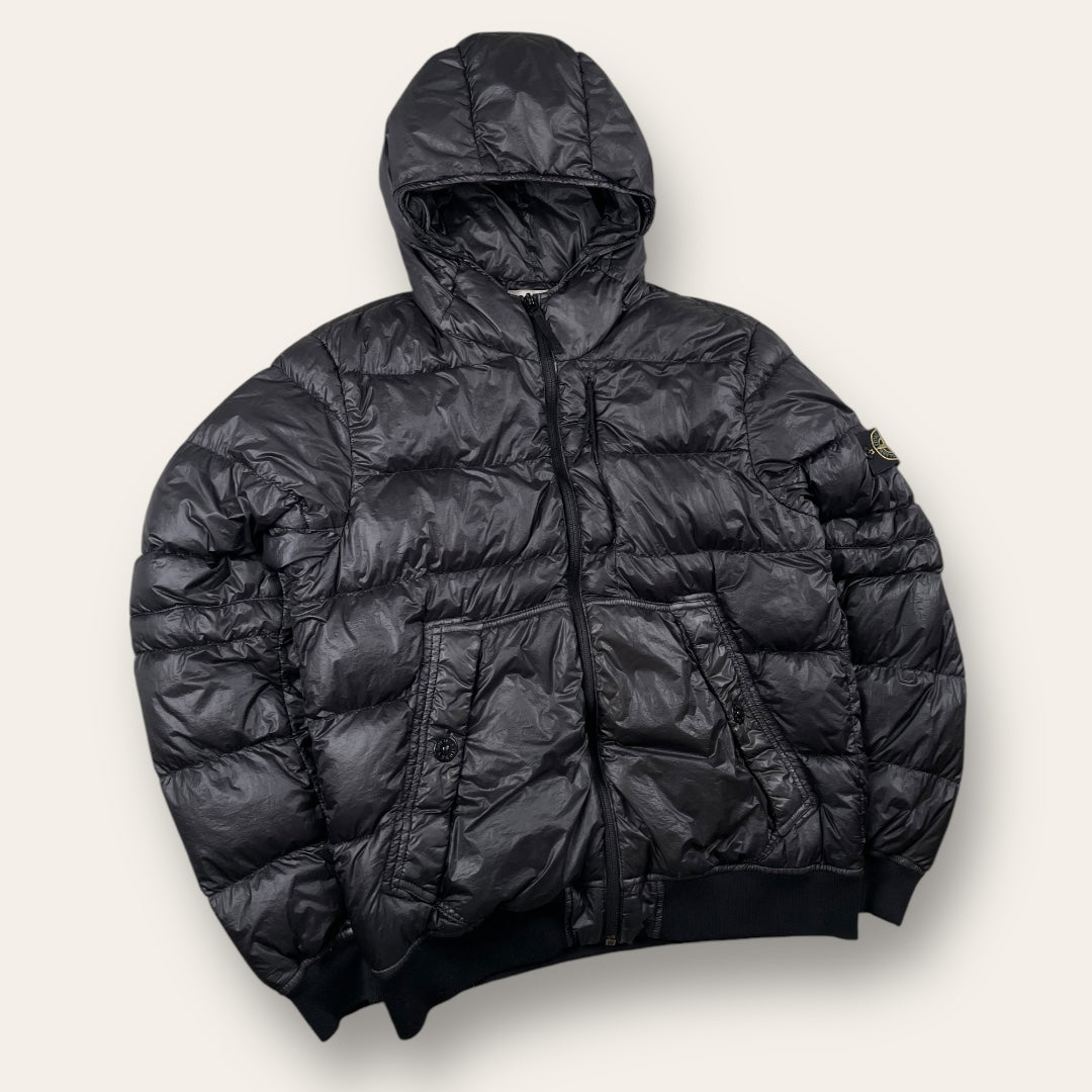 Stone Island garment dyed down jacket black - Medium